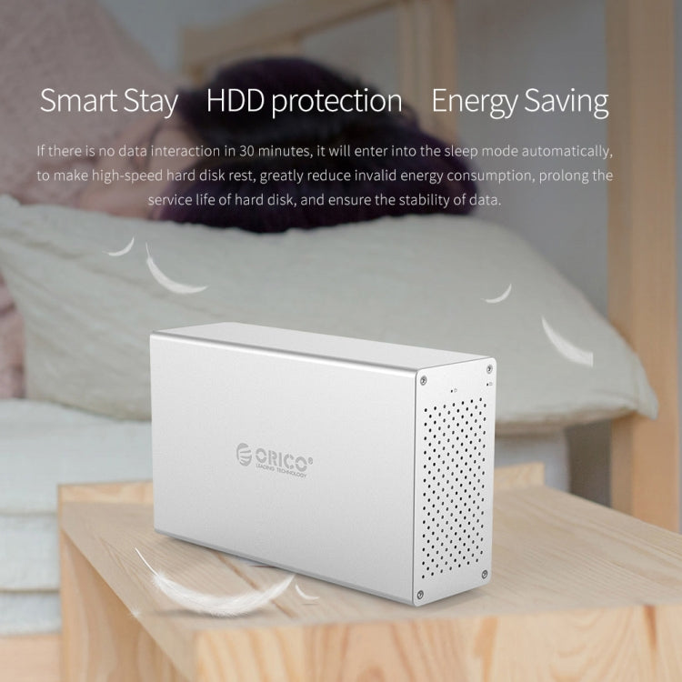 ORICO Honeycomb Series WS200RU3 SATA 3.5 inch 20TB USB 3.0 Dual Bays Aluminum Alloy HDD / SSD Enclosure with Raid, USB 3.0 Dual Bays with Raid