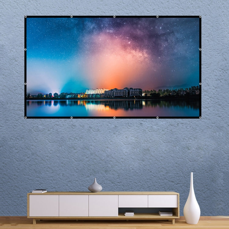 Faltbarer Milchseide-Polyester-Beamer-Vorhang, 60 Zoll (16:9) Projektionsfläche: 133 x 75 cm, 60 Zoll (4:3) Projektionsfläche: 120 x 90 cm, 72 Zoll (16:9) Projektionsfläche: 159 x 90 cm, 72 Zoll (4:3) Projektionsfläche: 146 x 110 cm