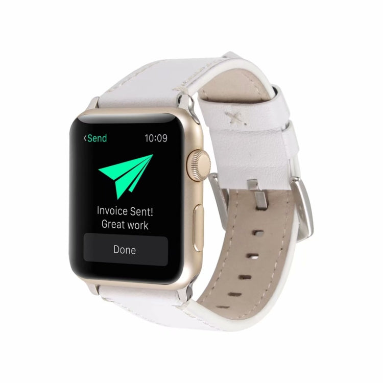 Calfskin Genuine Leather Watchband For Apple Watch Series 6 & SE & 5 & 4 44mm / 3 & 2 & 1 42mm, For Apple Watch Series 7 45mm / 6 & SE & 5 & 4 44mm / 3 & 2 & 1 42mm