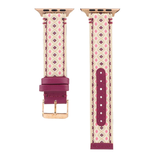 Ethnic Leather Watchband For Apple Watch Series 6 & SE & 5 & 4 44mm / 3 & 2 & 1 42mm, For Apple Watch Series 7 45mm / 6 & SE & 5 & 4 44mm / 3 & 2 & 1 42mm