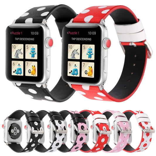 Fashion Wave Dot Series Leather Replacement Watchbands For Apple Watch Series 6 & SE & 5 & 4 40mm / 3 & 2 & 1 38mm, For Apple Watch Series 8&7 41mm / SE 2&6&SE&5&4 40mm / 3&2&1 38mm