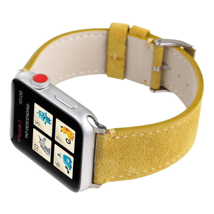 Frosted Genuine Leather Watchband For Apple Watch Series 6 & SE & 5 & 4 44mm / 3 & 2 & 1 42mm, For Apple Watch Series 7 45mm / 6 & SE & 5 & 4 44mm / 3 & 2 & 1 42mm