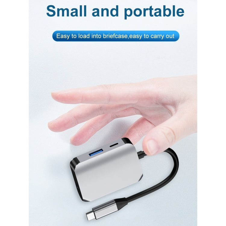 HW-6003 3 In 1 Type-C / USB-C to HDMI + PD + USB 3.0 Docking Station Adapter Converter, HW-6003