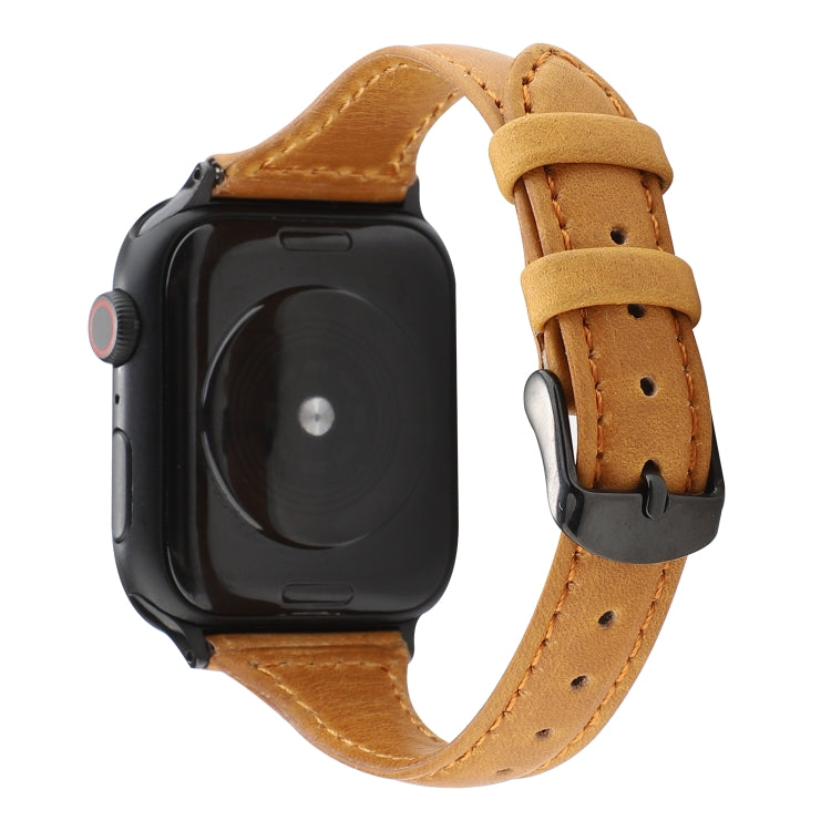 Bracelet en cuir véritable Crazy Horse, pour Apple Watch Series 7 41mm / 6 & SE & 5 & 4 40mm / 3 & 2 & 1 38mm, pour Apple Watch Series 8&7 41mm / SE 2&6&SE&5&4 40mm / 3&2&1 38mm
