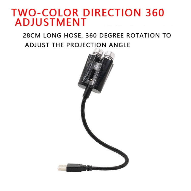 Car Two-color USB Star Dome Light Atmosphere Laser Projection Decorative Light, Constantly Bright Version, Constantly Bright (Red Blue), Constantly Bright (Red Green)