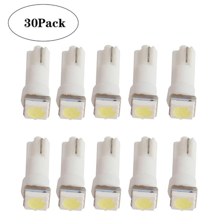 30 PCS T5 1LED SMD-5050 Car Modification LED Indicator Light White Light, A3896