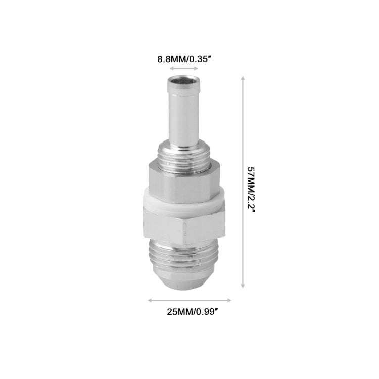 AN8 Straight to 3/8 inch Hose Barb Double Fuel Pump Tank Fitting Bulkhead Adapter Fitting, HF073-S AN8 3/8