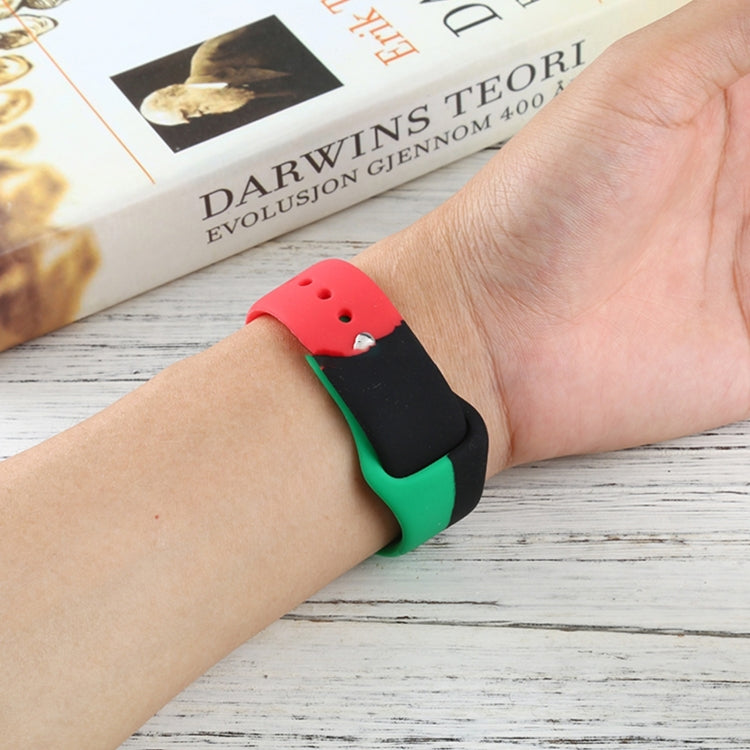 Black Unity Silicone Sports Replacement Watchbands For Apple Watch Series 6 & SE & 5 & 4 40mm / 3 & 2 & 1 38mm, For Apple Watch 40mm/38mm