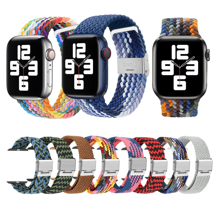 Geflochtene + Edelstahl Ersatzarmbänder für Apple Watch Series 6 & SE & 5 & 4 40mm / 3 & 2 & 1 38mm, für Apple Watch Series 8&7 41mm / SE 2&6&SE&5&4 40mm / 3&2&1 38mm, für Apple Watch Series 7 41mm / 6 & SE & 5 & 4 40mm