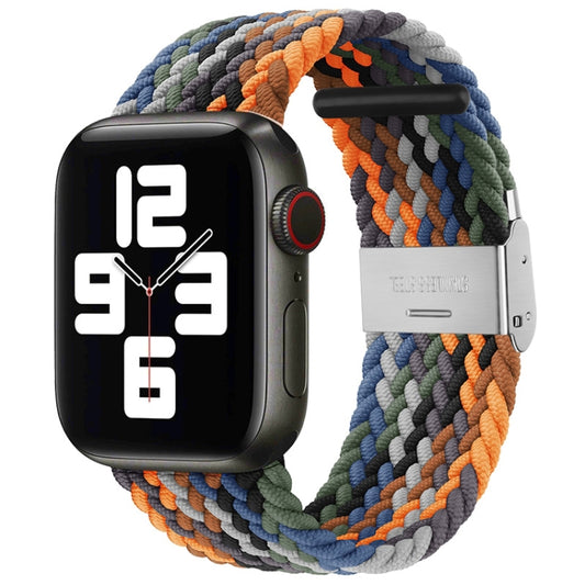 Geflochtene + Edelstahl-Ersatzarmbänder für Apple Watch Series 6 & SE & 5 & 4 44mm / 3 & 2 & 1 42mm, für Apple Watch Ultra 49mm / Series 8 & 7 45mm / SE 2 & 6 & SE & 5 & 4 44mm / 3 & 2 & 1 42mm, für Apple Watch Series 7 45mm / 6 & SE & 5 & 4 44mm