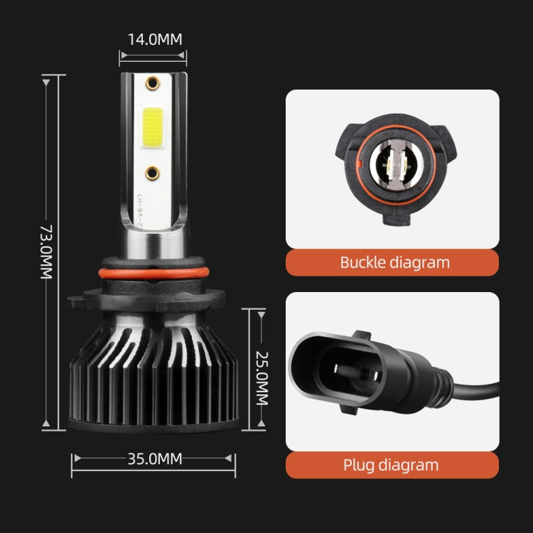 2 PCS DC9-36V / 25W / 6000K / 2500LM IP68 Waterproof Car LED Headlight