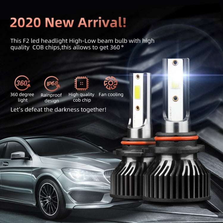 2 PCS DC9-36V / 25W / 6000K / 2500LM IP68 Waterproof Car LED Headlight