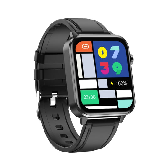 E86 1.7 inch TFT Color Screen IP68 Waterproof Smart Watch, Support Blood Oxygen Monitoring / Body Temperature Monitoring / AI Medical Diagnosis, Style: Leather Strap, Leather Strap(Black), Leather Strap(Brown)