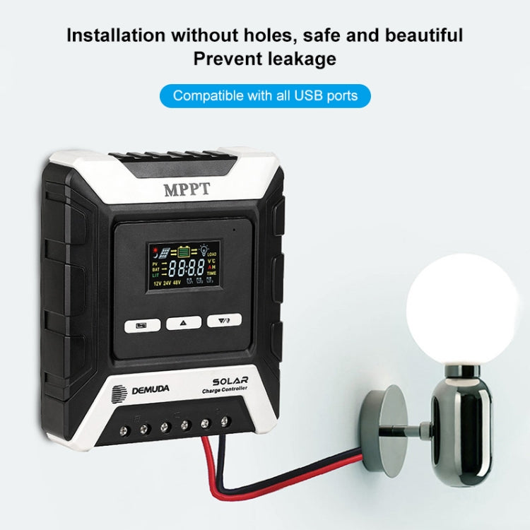 MPPT Solar Controller 12V / 24V / 48V Automatic Identification Charging Controller with Dual USB Output, 10A, 20A, 30A, 40A, 50A, 60A, 80A
