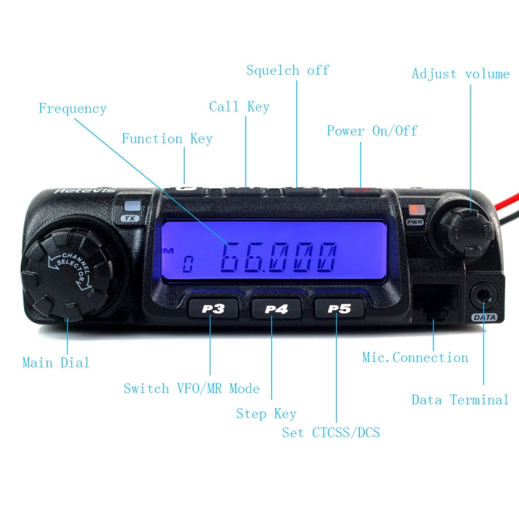 RETEVIS RT-9000D 66-88MHz 200CHS 8 Group Scrambler Car Walkie Talkie, 66-88MHz
