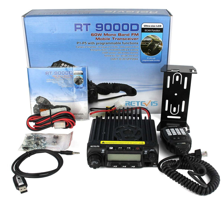 RETEVIS RT-9000D 66-88MHz 200CHS 8 Group Scrambler Car Walkie Talkie, 66-88MHz