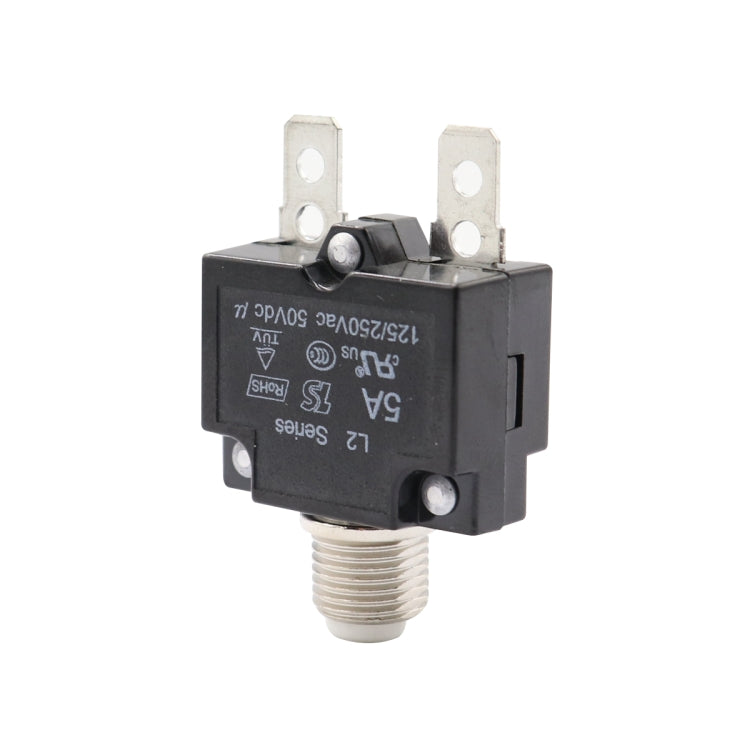 L2 Series 50V Car Overload Protector Manual Reset DC Circuit Breaker with Waterproof Cover, 5A, 10A, 15A, 20A, 30A