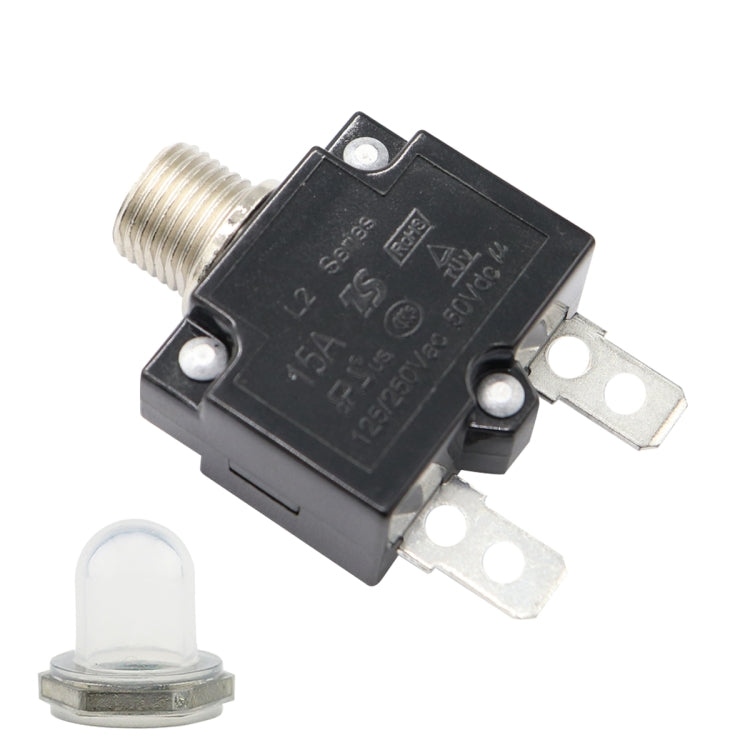 L2 Series 50V Car Overload Protector Manual Reset DC Circuit Breaker with Waterproof Cover, 5A, 10A, 15A, 20A, 30A