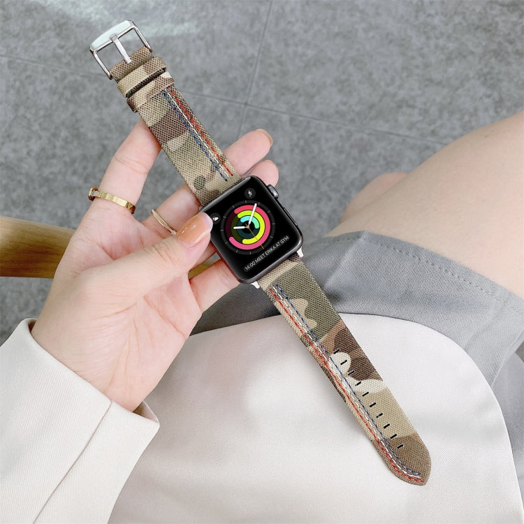 Three Lines Canvas Replacement Strap Watchband, For Apple Watch Series 7 41mm / & 6 & SE & 5 & 4 40mm, For Apple Watch Series 7 45mm / & 6 & SE & 5 & 4 44mm
