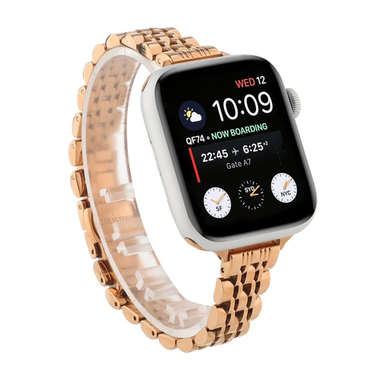 Edelstahl-Uhrenarmband "Small Waist Seven Beads" für Apple Watch Series 6 & SE &, für Apple Watch Series 7 45 mm / 6 & SE & 5 & 4 44 mm / 3 & 2 & 1 42 mm, für Apple Watch Series 8 & 7 41 mm / SE 2 & 6 & SE & 5 & 4 40 mm / 3 & 2 & 1 38 mm
