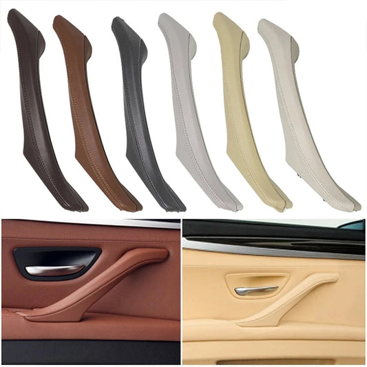 Car Leather Right Side Inner Door Handle Assembly 51417225854 for BMW 5 Series F10 / F18 2011-2017, Right Side (Black), Right Side (Beige), Right Side (Creamy-white), Right Side (Grey), Right Side (Wine Red), Right Side (Mocha)