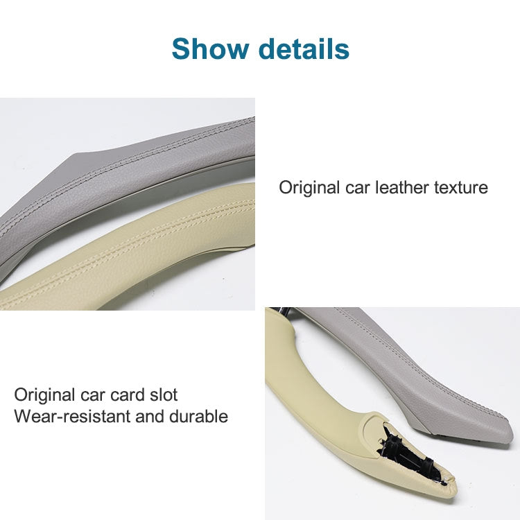 Car Leather Right Side Inner Door Handle Assembly 51417225854 for BMW 5 Series F10 / F18 2011-2017, Right Side (Black), Right Side (Beige), Right Side (Creamy-white), Right Side (Grey), Right Side (Wine Red), Right Side (Mocha)