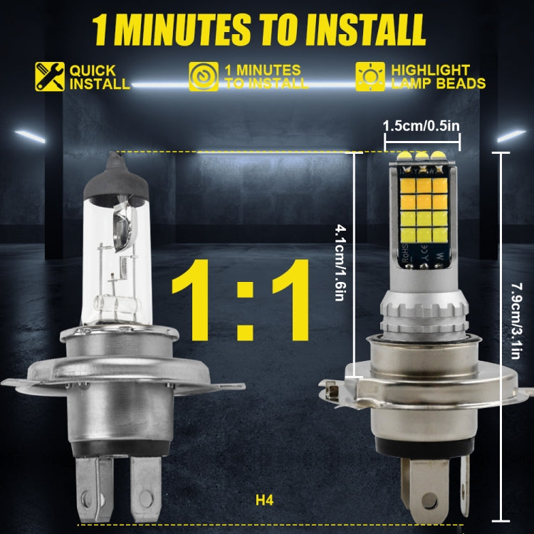 DC9-36V 30W 3000LM IP65 Car LED Double Color Fog Light with 30LEDs SMD-2525 Lamp, 2 PCS V6 H4, 2 PCS V6 H7, 2 PCS V6 H11