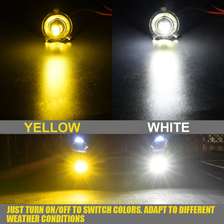 DC9-36V 30W 3000LM IP65 Car LED Double Color Fog Light with 30LEDs SMD-2525 Lamp, 2 PCS V6 H4, 2 PCS V6 H7, 2 PCS V6 H11