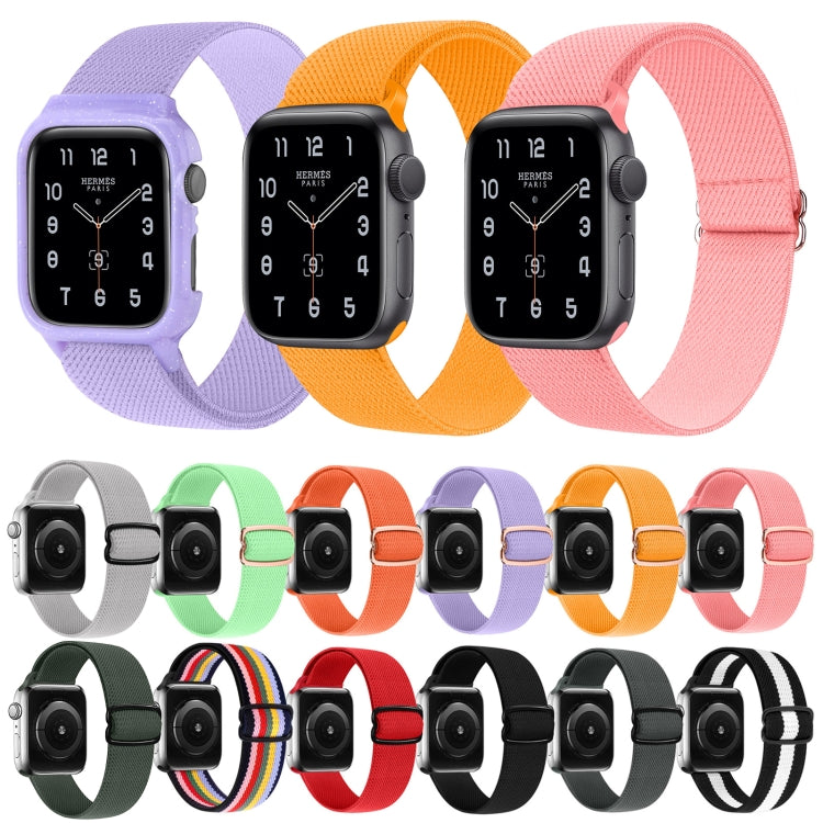 8-shaped Buckle Nylon Replacement Strap Watchband, For Apple Watch Series 9&8&7 41mm / SE 3&SE 2&6&SE&5&4 40mm / 3&2&1 38mm, For Apple Watch Series 7 45mm / & 6 & SE & 5 & 4 44mm