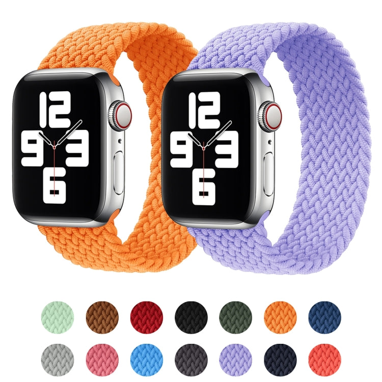 Metal Head Braided Nylon Solid Color Replacement Strap Watchband For Apple Watch Series 6 & SE & 5 & 4 40mm / 3 & 2 & 1 38mm, XS 128mm, S 135mm, M 145mm, L 155mm