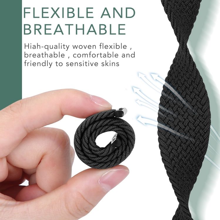 Metal Head Braided Nylon Solid Color Replacement Strap Watchband For Apple Watch Series 6 & SE & 5 & 4 44mm / 3 & 2 & 1 42mm, XS 135mm, S 145mm, M 155mm, L 165mm