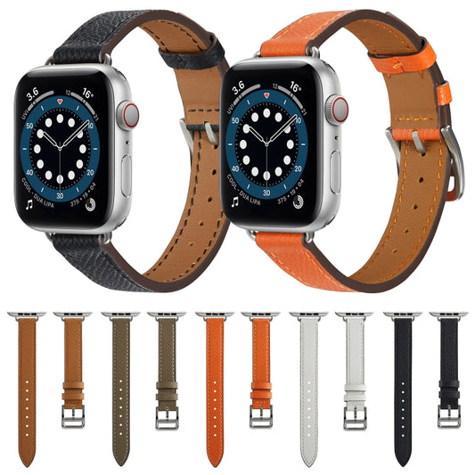 B Style Leather Strap Watchband For Apple Watch Series, 7 45mm / 6 & SE & 5 & 4 44mm / 3 & 2 & 1 42mm, 7 41mm / 6 & SE & 5 & 4 40mm / 3 & 2 & 1 38mm