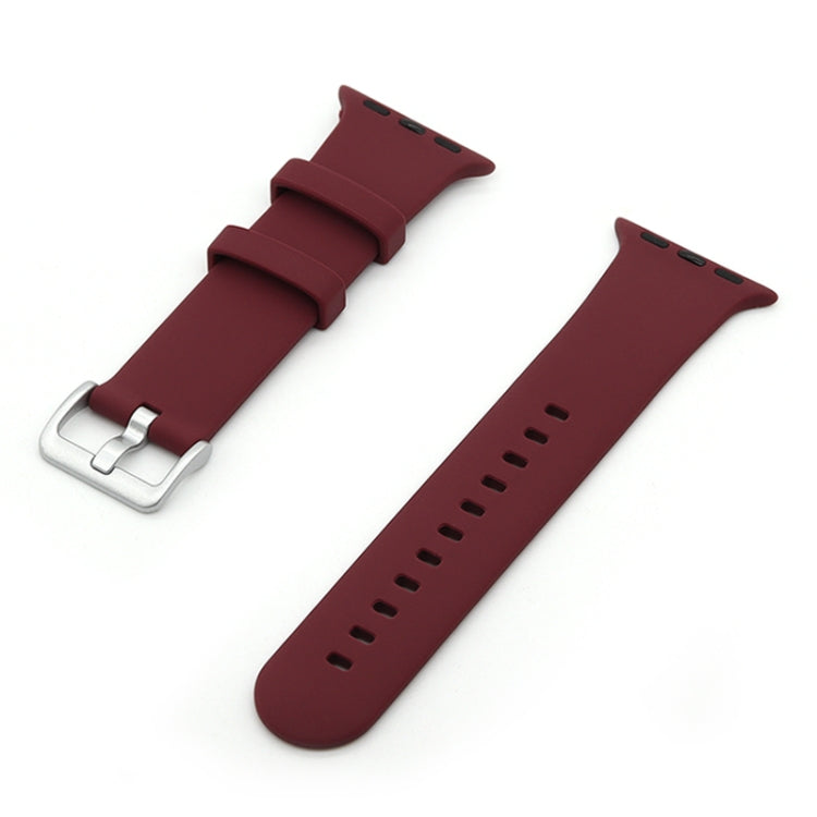 Silver Buckle Silicone Replacement Strap Watchband, For Apple Watch Series 7 41mm / & 6 & SE & 5 & 4 40mm, For Apple Watch Series 7 45mm / & 6 & SE & 5 & 4 44mm