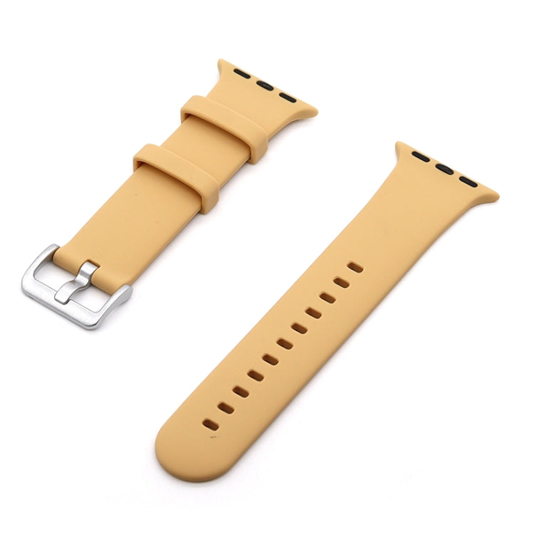 Silver Buckle Silicone Replacement Strap Watchband, For Apple Watch Series 7 41mm / & 6 & SE & 5 & 4 40mm, For Apple Watch Series 7 45mm / & 6 & SE & 5 & 4 44mm