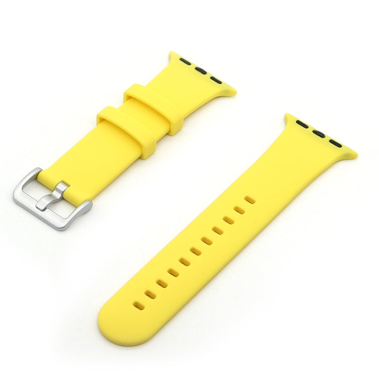 Silver Buckle Silicone Replacement Strap Watchband, For Apple Watch Series 7 41mm / & 6 & SE & 5 & 4 40mm, For Apple Watch Series 7 45mm / & 6 & SE & 5 & 4 44mm