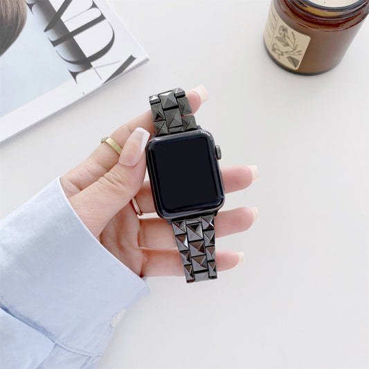 Rhombic Grid Ceramics Replacement Strap Watchband, For Apple Watch Series 7 41mm / & 6 & SE & 5 & 4 40mm, For Apple Watch Series 7 45mm / & 6 & SE & 5 & 4 44mm
