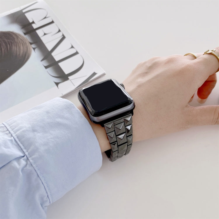 Rhombic Grid Ceramics Replacement Strap Watchband, For Apple Watch Series 7 41mm / & 6 & SE & 5 & 4 40mm, For Apple Watch Series 7 45mm / & 6 & SE & 5 & 4 44mm