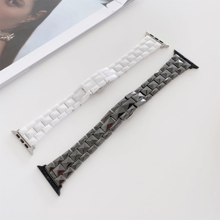 Rhombic Grid Ceramics Replacement Strap Watchband, For Apple Watch Series 7 41mm / & 6 & SE & 5 & 4 40mm, For Apple Watch Series 7 45mm / & 6 & SE & 5 & 4 44mm
