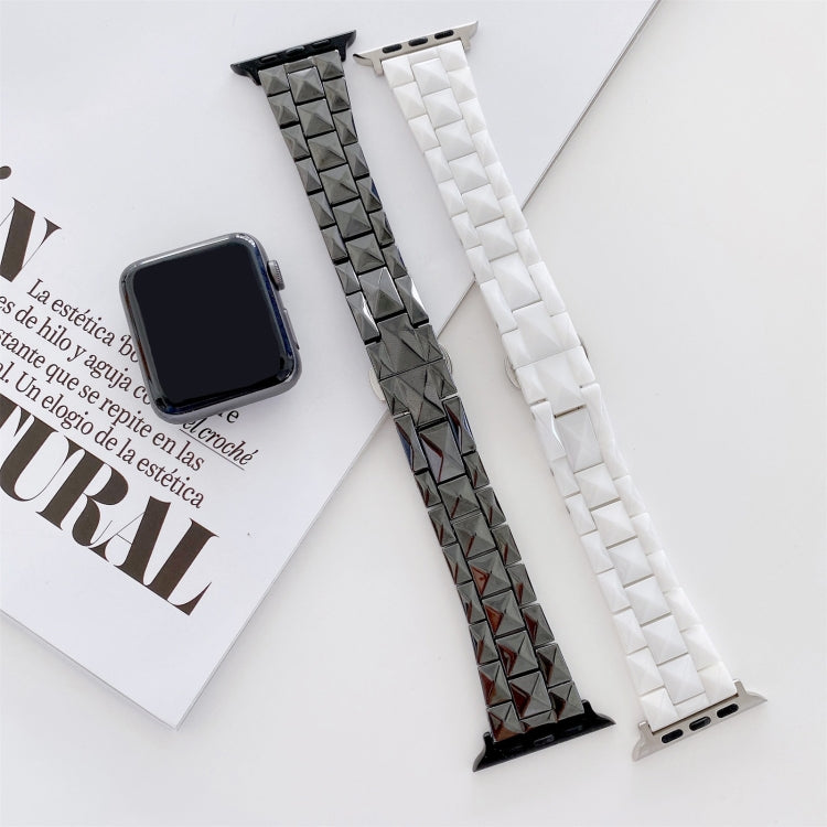 Rhombic Grid Ceramics Replacement Strap Watchband, For Apple Watch Series 7 41mm / & 6 & SE & 5 & 4 40mm, For Apple Watch Series 7 45mm / & 6 & SE & 5 & 4 44mm