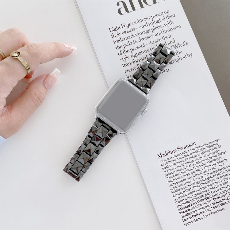 Rhombic Grid Ceramics Replacement Strap Watchband, For Apple Watch Series 7 41mm / & 6 & SE & 5 & 4 40mm, For Apple Watch Series 7 45mm / & 6 & SE & 5 & 4 44mm