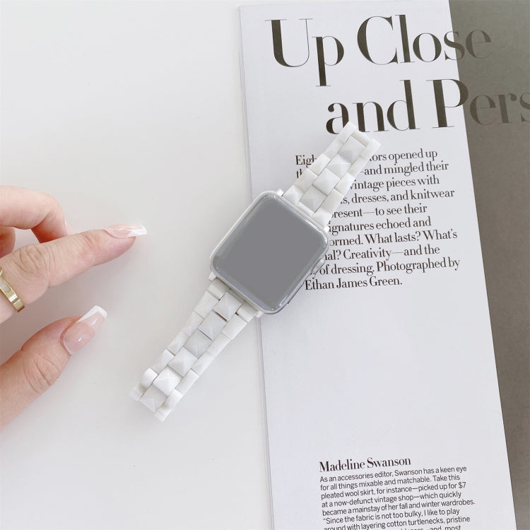 Rhombic Grid Ceramics Replacement Strap Watchband, For Apple Watch Series 7 41mm / & 6 & SE & 5 & 4 40mm, For Apple Watch Series 7 45mm / & 6 & SE & 5 & 4 44mm