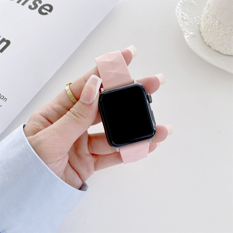 Modern Style Silicone Replacement Strap Watchband For Apple Watch Series 6 & SE & 5 & 4 40mm / 3 & 2 & 1 38mm, Black Buckle, Rose Gold Buckle, Silver Buckle
