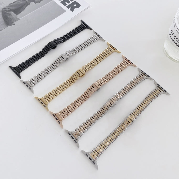 Seven-beads Steel Replacement Strap Watchband, For Apple Watch Series 7 41mm / & 6 & SE & 5 & 4 40mm, For Apple Watch Series 7 45mm / & 6 & SE & 5 & 4 44mm