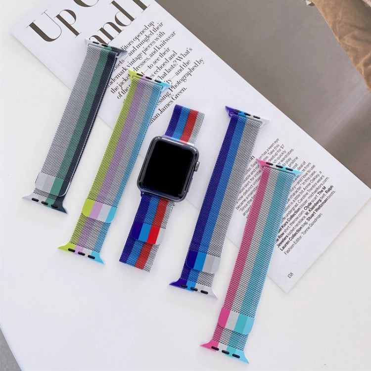 Four-colors Milanese Replacement Strap Watchband, For Apple Watch Series 7 41mm / & 6 & SE & 5 & 4 40mm, For Apple Watch Series 7 45mm / & 6 & SE & 5 & 4 44mm