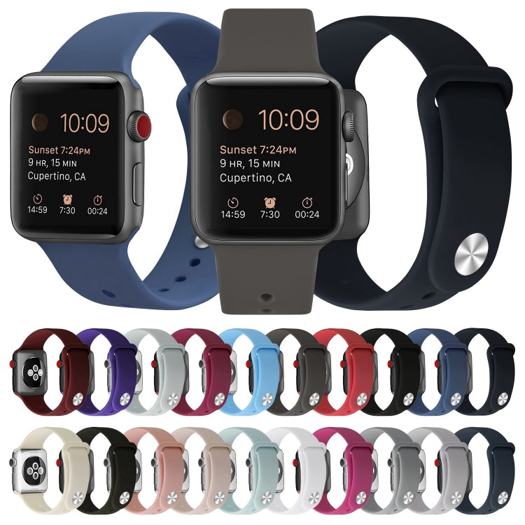 Silicone Replacement Strap Watchband For Apple Watch Series, 7 41mm / 6 & SE & 5 & 4 40mm / 3 & 2 & 1 38mm, 7 45mm / 6 & SE & 5 & 4 44mm / 3 & 2 & 1 42mm