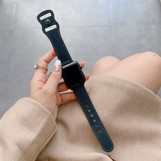 8-förmige Schnalle Retro-Leder Ersatzarmband für Apple Watch Series, 7 41mm / 6 & SE & 5 & 4 40mm / 3 & 2 & 1 38mm, 7 45mm / 6 & SE & 5 & 4 44mm / 3 & 2 & 1 42mm