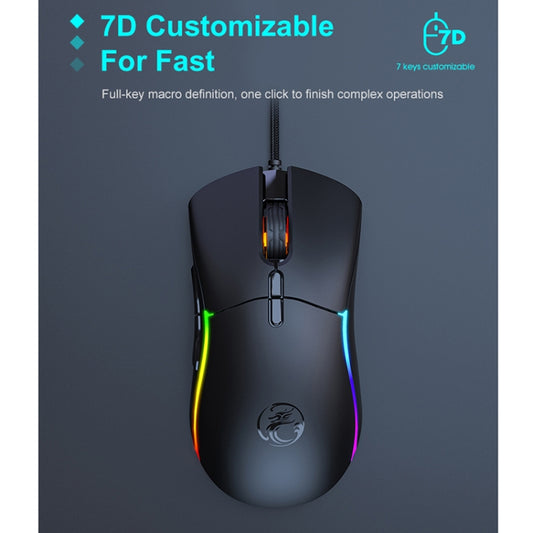 iMICE T60 7-key Custom Colorful Luminous Wired Honeycomb Gaming Mouse, Cable Length: 1.8m