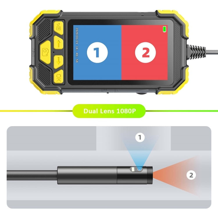 Y19 5.5mm Dual Lens Hand-held Hard-wire Endoscope with 4.3-inch IPS Color LCD Screen, 2m, 3.5m, 5m, 10m