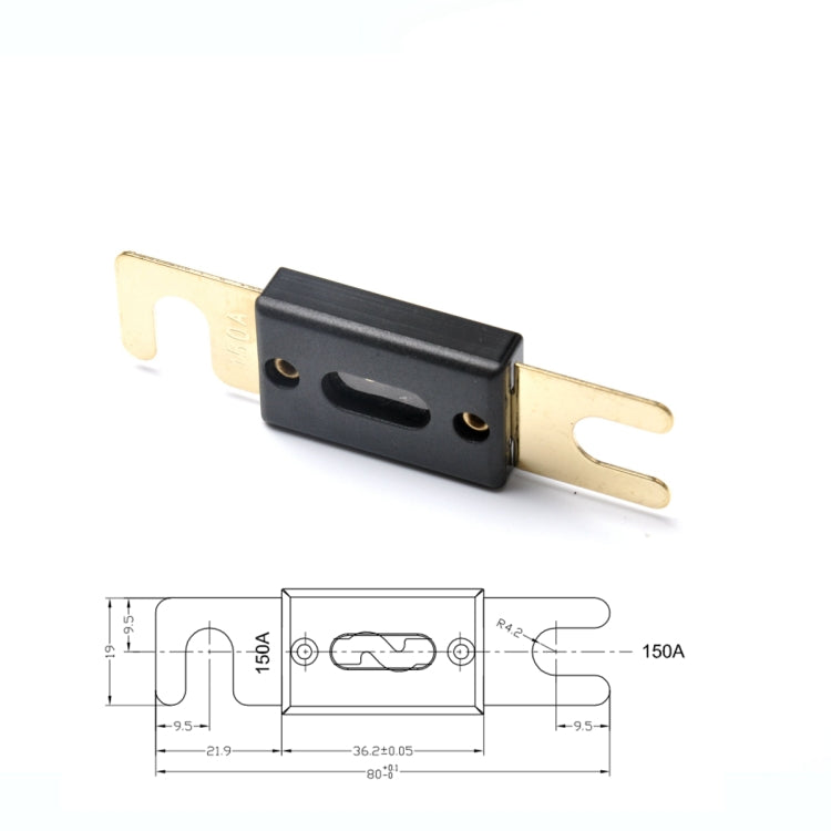 5 PCS 150A Gold-plated Large Forkbolt Car ANL Fuse, 150A