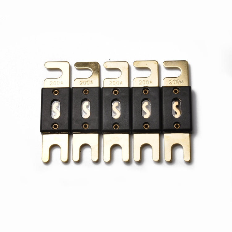 5 PCS 200A Gold-plated Large Forkbolt Car ANL Fuse, 200A